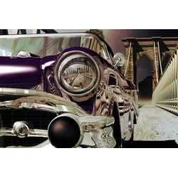 Fototapete PAPERMOON "Oldtimer", bunt, B:4,50m L:2,80m, Vlies, Tapeten