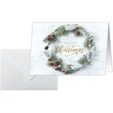 Sigel Weihnachtskarten Christmas wreath DIN A6