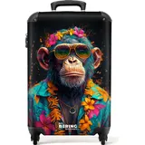 NoBoringSuitcases.com Handgepäck Koffer 55x35x20 cm, 36L, Sommerliche Graffiti: Affe, Reisekoffer, mit Rollen,