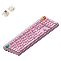nuphy Node 100 kabellose Mechanische Tastatur High Profile, ANSI US, Bluetooth, 2.4GHz,USB-C, Light Pink, Red Max
