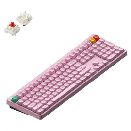 nuphy Node 100 kabellose Mechanische Tastatur High Profile, ANSI US, Bluetooth, 2.4GHz,USB-C, Light Pink, Red Max