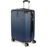 BRUBAKER Hartschalen Reisekoffer London - Rollkoffer mit Zahlenschloss und 4 Rollen - Trolley Koffer 43 x 66,5 x 26 cm, L, Blau - Blau