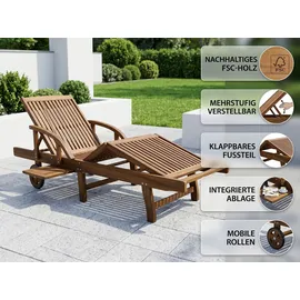 prestige home living outdoor Sonnenliege 200 x 68 x 83 cm Braun