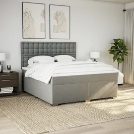 vidaXL Boxspringbett 180 x 200 cm Hellgrau