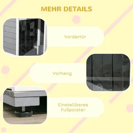 PawHut Hundehütte mit 2 Schüsseln, - Schwarz/Grau/Weiß
