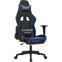VidaXL Gaming-Stuhl mit Massage & Fußstütze Schwarz & Blau
