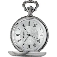 Regent Taschenuhr Regent Herren Taschenuhr Analog Gehäuse, (Analoguhr), Herren Taschenuhr rund, extra groß (ca. 48mm), Metall, Elegant grau