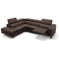 Sofanella Ecksofa Leder MANZANO, Eckcouch, Ecksofa, Sitzecke, Polsterecke, Leder Sofas, Ledersofa braun