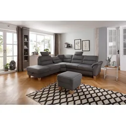 Kopfstütze HOME AFFAIRE "Soleo", grau (steel), B:52cm H:22cm T:11cm, Luxus-Microfaser ALTARA NUBUCK (100% Polyester), Struktur (100% Polyester), Luxus-Microfaser Lederoptik (100% Polyester), Polsterauflagen, passend zum Ecksofa "Soleo"