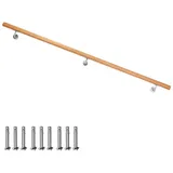 V2Aox Handlauf Buche Holz Handlauf Treppengeländer Wandhandlauf Treppe 50 - 500 cm, 170 cm Gesamtlänge 170 cm