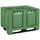 Logiplast Palettenbox 1200x1000 mm versch. Farben - 3 Kufen - geschlossen : grün Farbe: grün