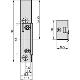 BASI ET 93 Elektro-Türöffner Metall DIN Rechts