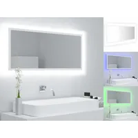 vidaXL LED-Badspiegel Weiß 100x8,5x37 cm Acryl