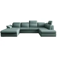 Luxusbetten24 Schlafsofa Designer Sofa Emiliano, mit Schlaf- und Klappfunktion grün