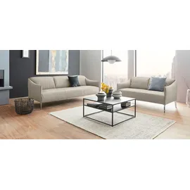W.Schillig 3-Sitzer "sally Design-Sofa, Loungesofa, bequem, schmale Armlehnen, Breite 224cm", grau (eisgrau z59), B:224cm H:78cm T:84cm, Longlife Xtra-Leder Z59: Glattleder mit modischer Prägung. Hautstärke 0, 9 - 1, 1 mm.