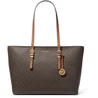Michael Kors Quinn Shopper Baumwolle/Leder Braun