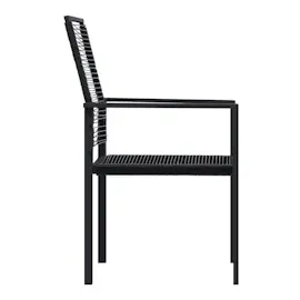 vidaXL Gartenstühle 4 Stk. PVC Rattan Schwarz