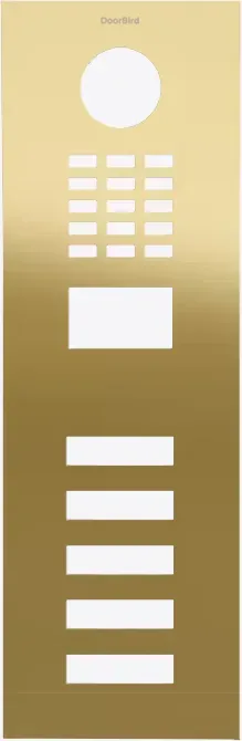 DoorBird D2105V Frontblende Messing-Optik als PVD Beschichtung, Edelstahl V4A, hochglanzpoliert