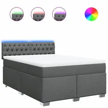 vidaXL Boxspringbett 140 x 200 cm Dunkelgrau