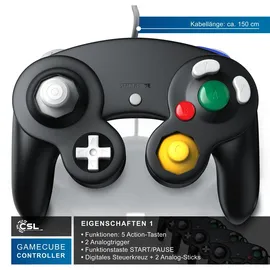 CSL Nintendo-Controller Gamepad schwarz GameCube / Wii