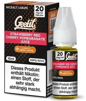 Geekit Strawberry Red Cherry Pomegranate Juice NicSalt Liquid 10ml / 20mg