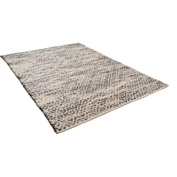 Wollteppich »Diamond«, rechteckig, 8 mm Höhe, reine Wolle, Flachgewebe, handgeknüpft, 583514-3 grau 8 mm
