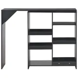 vidaXL Bartisch mit Beweglichem Regal 138 x 39 x 110 cm Schwarz
