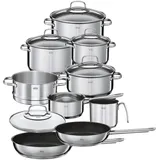 Rösle Elegance Topf-Set 9-tlg. 3 x Kochtopf + 2 x Bratpfanne + Bratentopf + Stielkasserolle + Milchtopf + Dampfeinsatz