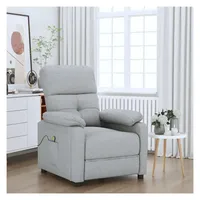 vidaXL Massagesessel 90 x 100 x 90 cm Hellgrau mit Fernbedienung