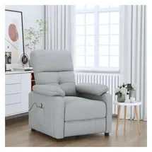 vidaXL Massagesessel 90 x 100 x 90 cm Hellgrau mit Fernbedienung
