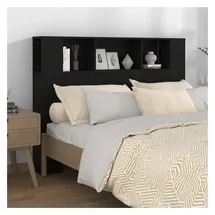 vidaXL Kopfteil mit Ablagen Schwarz 140x18,5x104,5 cm