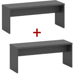 Umkleidebank 1+1 GRATIS, 1000 mm breit, Graphit