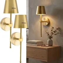 ideoon lights Elegante LED Wandleuchte (2er-Set) 44 hochwertige LEDs Gold