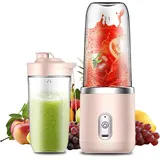 Tragbarer Standmixer (400 Ml), Smoothie-maker Für Unterwegs Mit Digitalanzeige Und 6 Siebträgern, Mini-entsafter, Usb-aufladbar, 1200-mah-akku Für Smoothies, Marmeladen Und Milchshakes, Ideal Für Fami