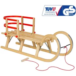 Holzschlitten AD323 110 CM Schlitten + AD303 rote Lehne + AD300 Schnur braun NO SIZE