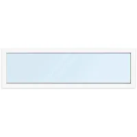 Fenster 200x60 cm, Kunststoff Profil aluplast IDEAL® 4000, Weiß, 2000x600 mm, einteilig festverglast, 2-fach Verglasung, individuell konfigurieren