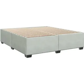 vidaXL Boxspringbett mit Matratze Hellgrau 180x200 cm Samt