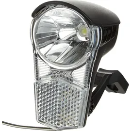Büchel 50170 Dynamo-Scheinwerfer Frontlicht Uni LED, 15 Lux, Frontleuchte + Halterung, Schalter, schwarz - Schwarz