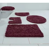 Guido Maria Kretschmer Home&Living Badematte Micro exclusiv, Badvorleger, Badezimmer Teppich, Höhe 55 mm, rutschhemmend beschichtet, fußbodenheizungsgeeignet, schnell trocknend, strapazierfähig, Polyester, rund, Badteppich, Badematten auch als 3 teiliges Set & rund erhältlich lila rund | Ø 80 cm x 55 mm