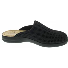 FLY FLOT Hausschuh Textil Gemütlich Puschen Uni schwarz flach Hausschuh - 39 EU