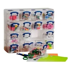 Really Useful Box Aufbewahrungsbox 37,5 x 12,5 x 31 cm 16-tlg. transparent
