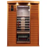 Dewello Infrarotkabine Sauna Pierson Pro 135cm x 105cm 2 Personen Vollspektrum & Karbonstrahler Zedernholz