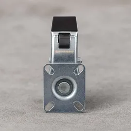 Wiltec Lenkrolle 75mm mit Kunststoffrad, Bremse und Anbauplatte Transportrolle bis 75kg leiser Lauf Möbelrolle Laufrolle Möbel-Lenkrolle