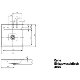 Kaldewei CONO Einbauwaschtisch alpinweiß
