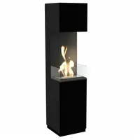 Kratki - Biokamin Ethanol Kamin Bioethanil Standkamin Kamin Sierra Black Dekorativ 'mit Glas'
