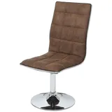 Mendler 2er-Set Esszimmerstuhl HWC-C41, Stuhl Küchenstuhl, höhenverstellbar drehbar, Stoff/Textil vintage braun