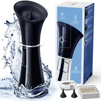 Elektrischer Ohrenschmalz Entferner mit Integriertem Doppeltank, Sicherer Ohrenreiniger mit Smart Wassertemperatursensor, Ohrenreiniger für Erwachsene IPX7 Wasserdicht, Schwarz Blau