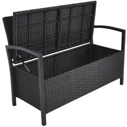 Garden Pleasure Parkbank Ferrara mit Staufach, Dunkelgrau