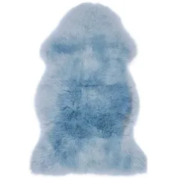 WARM & COMFY Schaffell 100 cm, blaugrau Wolle Blau Hellblau cm