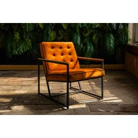 KAWOLA Sessel ARLY Velvet 70 x 80 x 80 cm Cognac